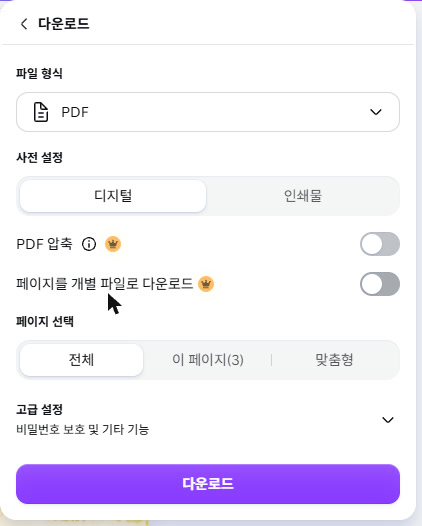 실제 Canva 화면