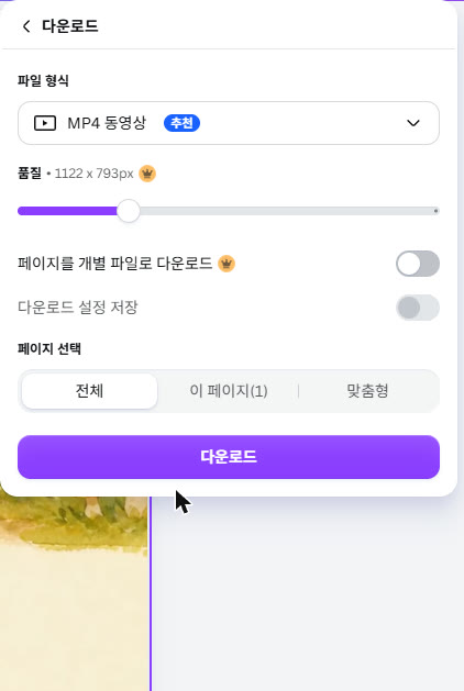 실제 Canva 화면